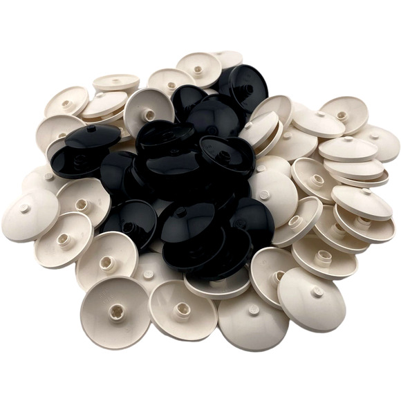 Lego Round Black & White Specialty Cap Plates 2x2 - 75 Pcs - A514 - Picture 3 of 10